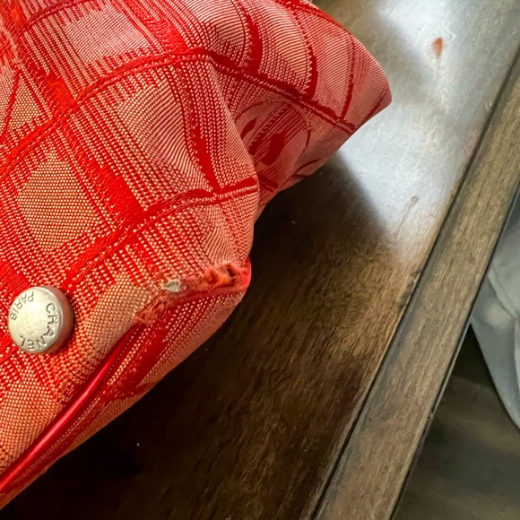 ❤️Chanel Red Travel Ligne Nylon Tote (unique color) - Picture 10 of 15